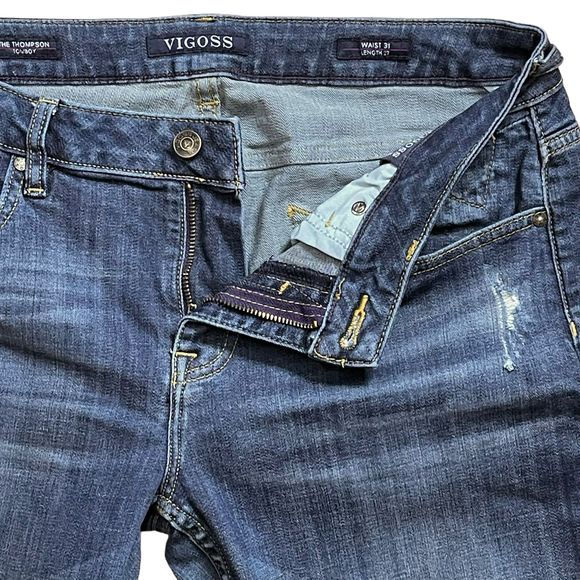 Vigoss The Thompson Tomboy Jeans Women's Mid Rise Relaxed Distressed Denim 31 - Picture 8 of 11